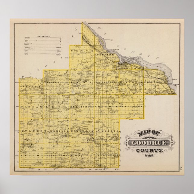 Map of Goodhue County, Minnesota Poster (Front)
