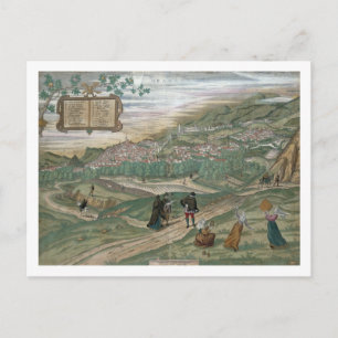 Map of Granada, from 'Civitates Orbis Terrarum', V Postcard