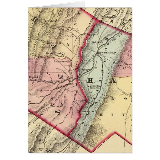 Map of Grant, Hardy counties Cards (Front)