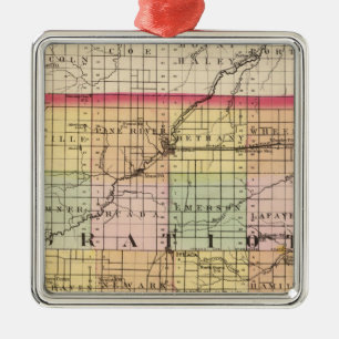 Map of Gratiot County, Michigan Metal Ornament
