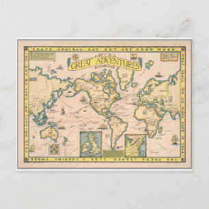 Map of Great Adventures Postcard