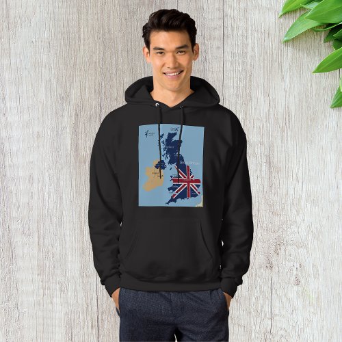 Map Of Great Britain Mens Hoodie