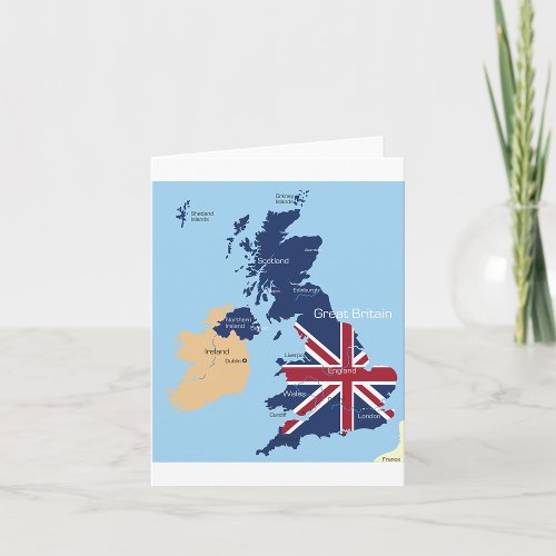 Map Of Great Britain Note Cards