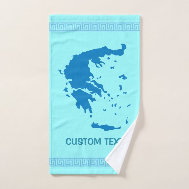 Map of Greece Bath Towel Set (Hand Towel)