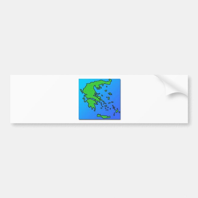 Map of Greece Bumper Sticker (Front)