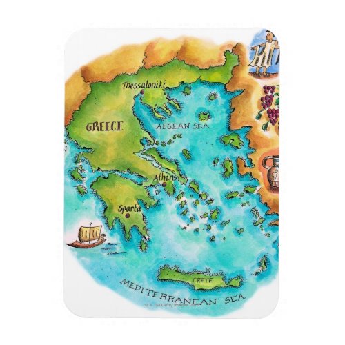 Map of Greece Isles Magnet