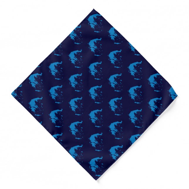 Map of Greece Pattern Bandana (Front)