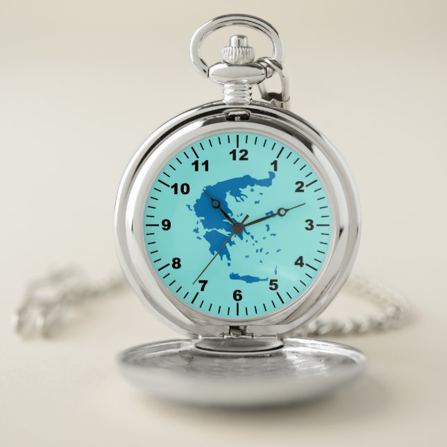 Map of Greece Pocket Watch (Inside)