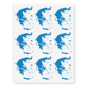 Map of Greece Temporary Tattoos