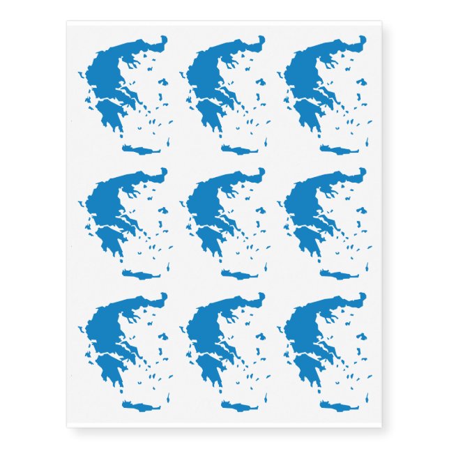 Map of Greece Temporary Tattoos (Front)