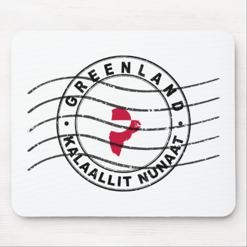 Map of Greenland Postal Passport Stamp Mouse Pad