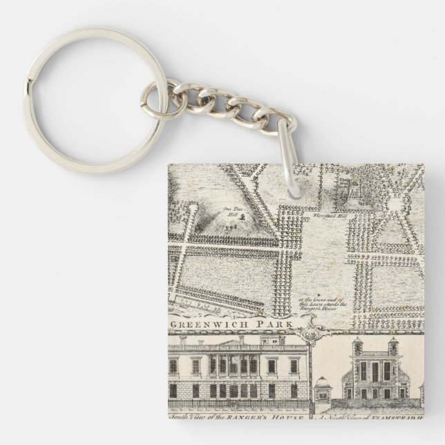 Map of Greenwich Park Keychain (Front)
