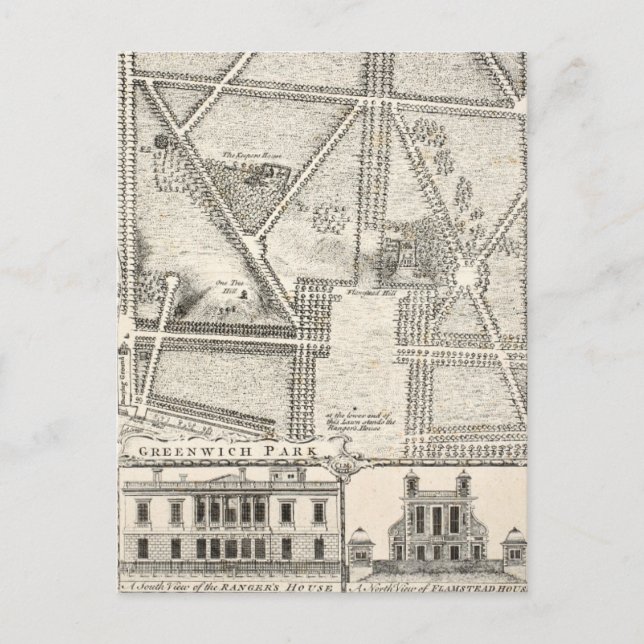Map of Greenwich Park Postcard (Front)