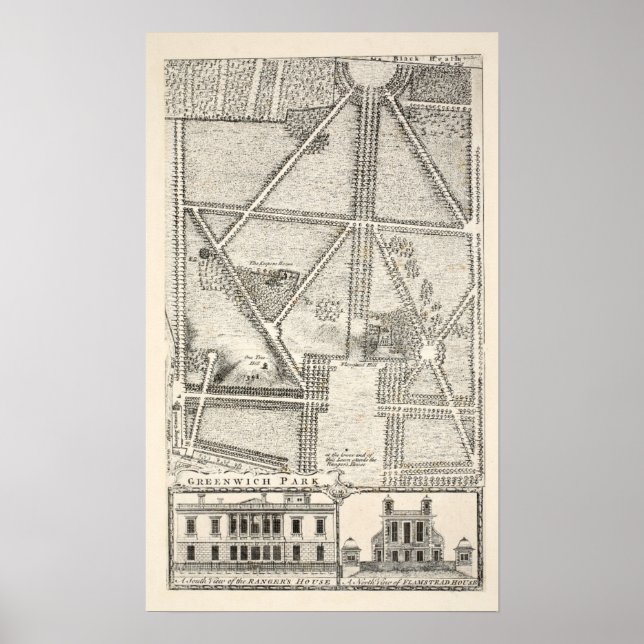 Map of Greenwich Park Poster (Front)