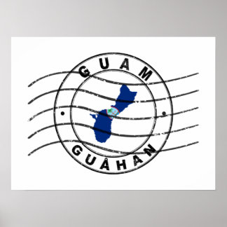 Map of Guam, Postal Passport Stamp Poster
