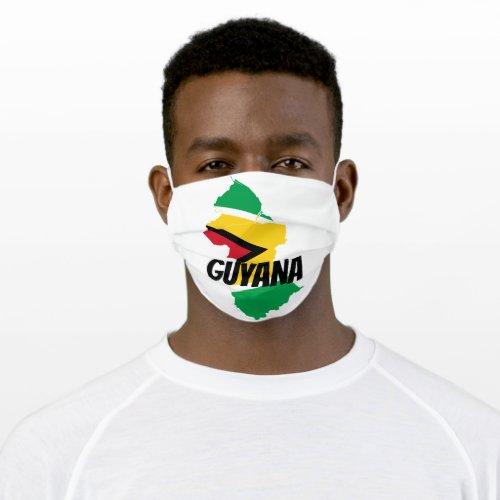 Map of Guyana and Flag Adult Cloth Face Mask