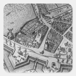 Map of Hamburg Square Sticker