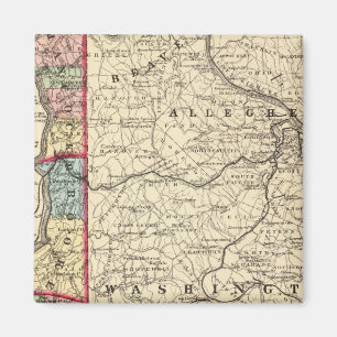 Map of Hancock, Brooke, Ohio, Marshall counties Magnet