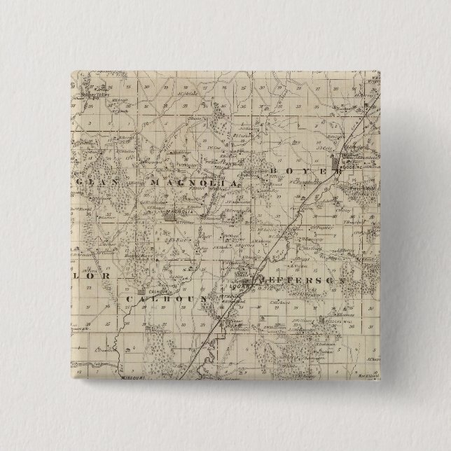 Map of Harrison County, State of Iowa Button (Front)