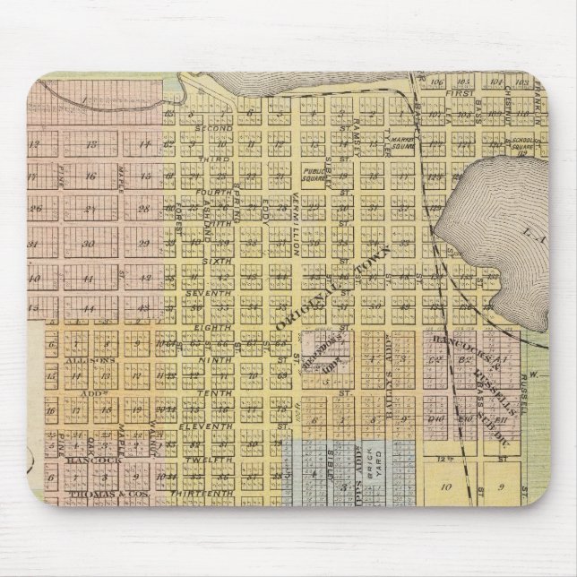 Map of Hastings, Dakota County, Minnesota Mouse Pad (Front)