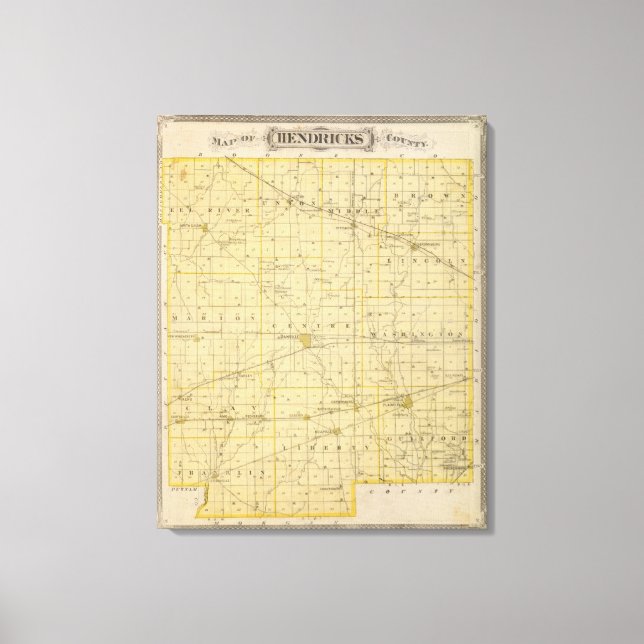 Map of Hendricks County Canvas Print (Front)