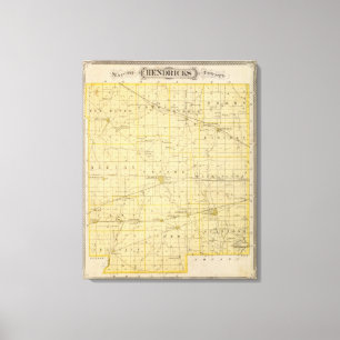 Map of Hendricks County Canvas Print
