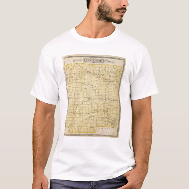 Map of Hendricks County T-Shirt (Front)