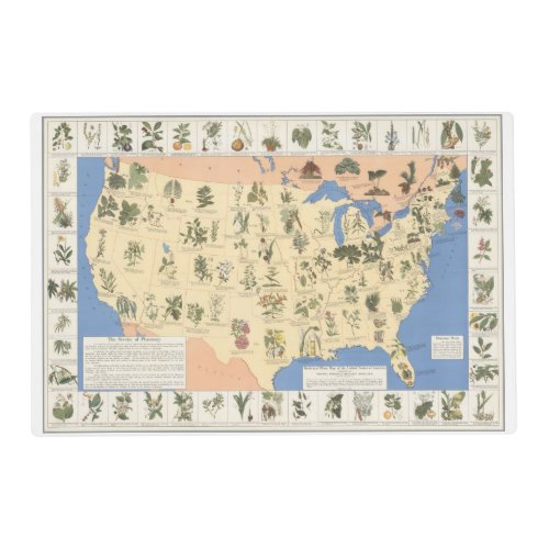 Map of Herbal Remedies laminated placemat