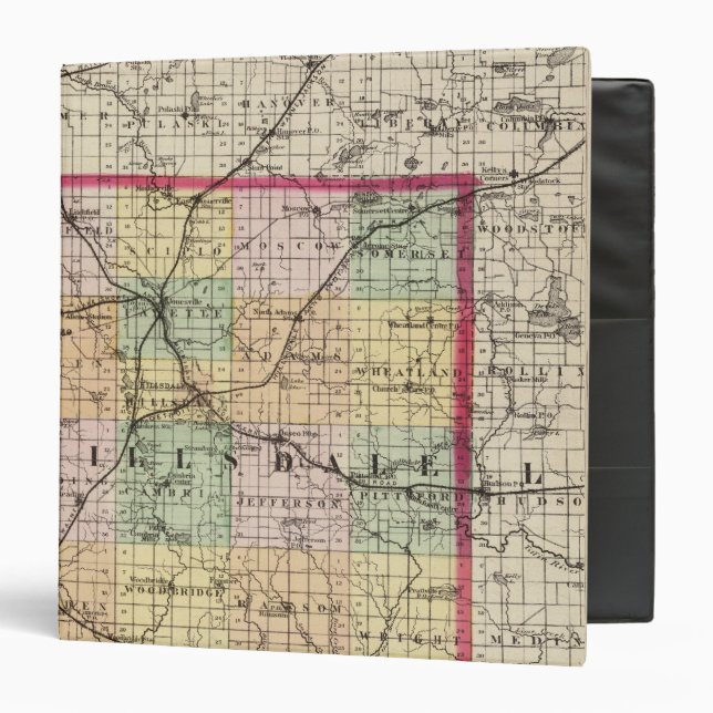 Map of Hillsdale County, Michigan Binder (Front/Inside)