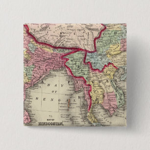 Map Of Hindoostan, Farther India, China, and Tibet Button