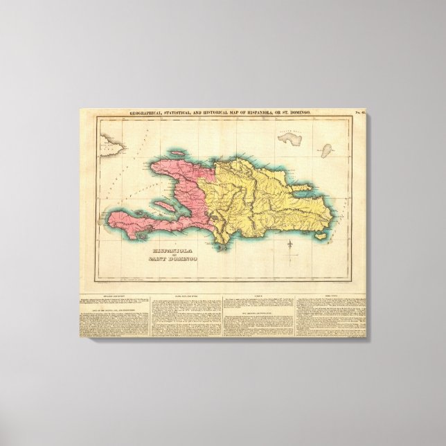 Map Of Hispaniola, Or St Domingo Canvas Print (Front)