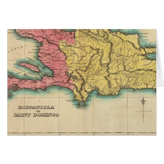 Map Of Hispaniola, Or St Domingo Cards (Front Horizontal)