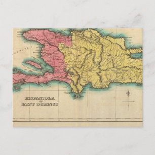 Map Of Hispaniola, Or St Domingo Postcard