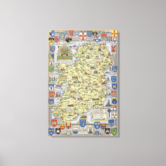 Map of Historical Ireland Canvas Print (Front)