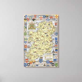 Map Of Historical Ireland Canvas Print by davidrumsey at Zazzle