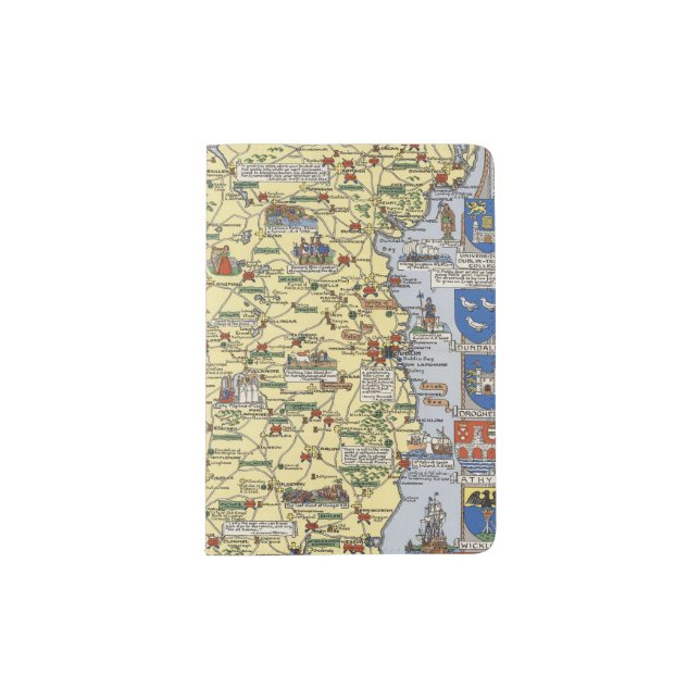 Map of Historical Ireland Passport Holder (Front)