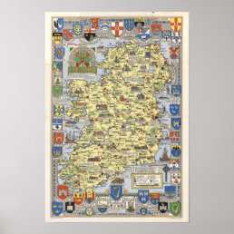 Map of Historical Ireland Poster