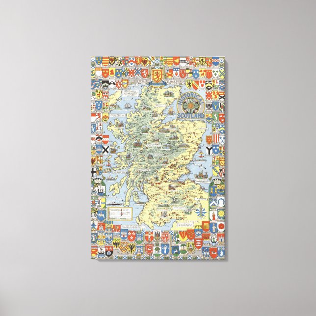 Map of Historical Scotland Canvas Print (Front)