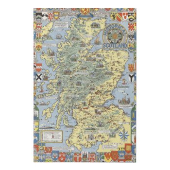 Map Of Historical Scotland Faux Canvas Print by davidrumsey at Zazzle