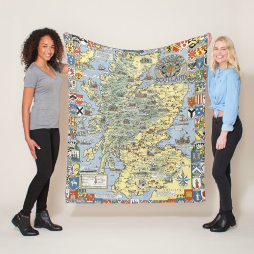Map of Historical Scotland Fleece Blanket
