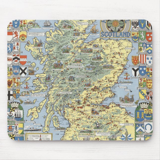 Map of Historical Scotland Mouse Pad (Front)