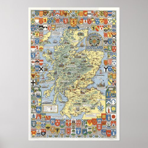 Map of Historical Scotland Poster