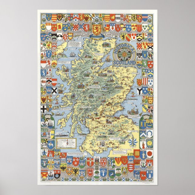 Map of Historical Scotland Poster (Front)