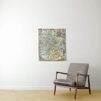Map Of Historical Scotland Tapestry by davidrumsey at Zazzle