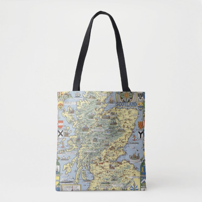 Map of Historical Scotland Tote Bag (Front)