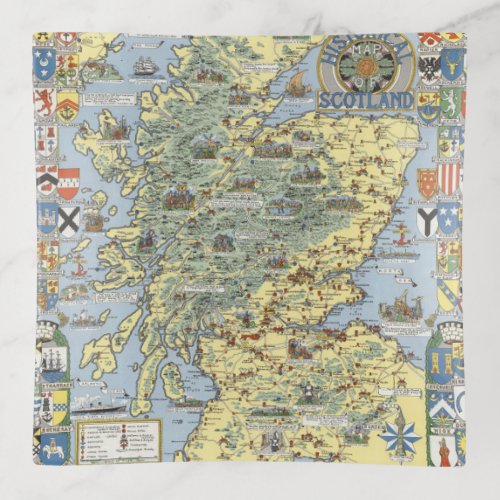 Map of Historical Scotland Trinket Tray