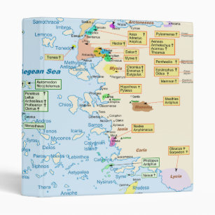 Map of Homeric Era Greece with English labels 3 Ring Binder