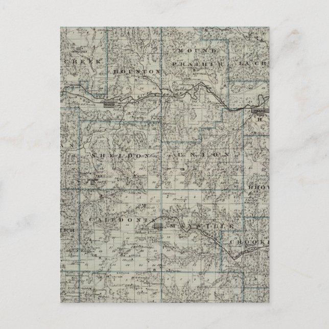 Map of Houston County, Minnesota Postcard (Front)