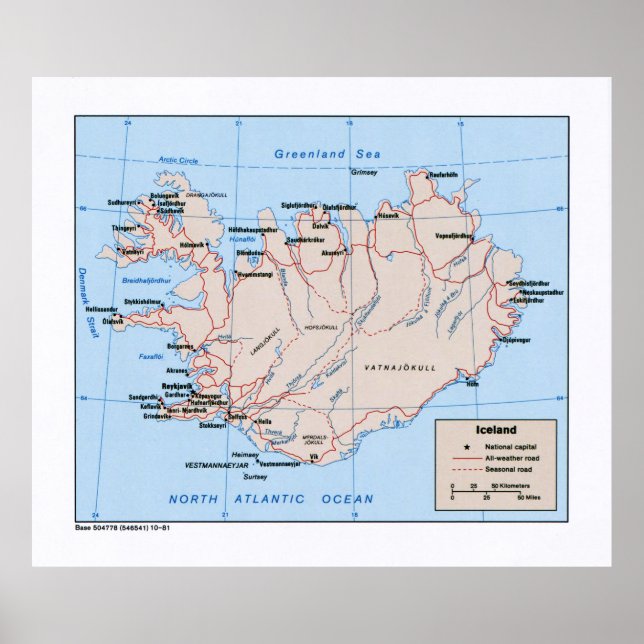Map of Iceland (1981) Poster (Front)