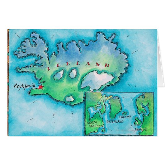 Map of Iceland Cards (Front Horizontal)